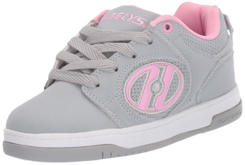 Heelys Voyager Athletic Skate Shoe, Adult, Youth and Kids Big Kid Grey/Light Pink